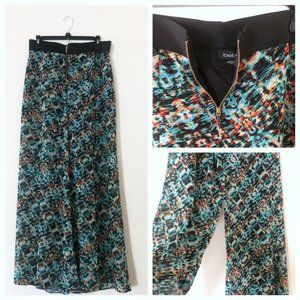 BEBE Green and orange print loose pants
